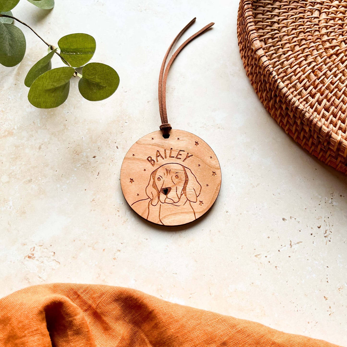 Beagle Wooden Christmas Bauble