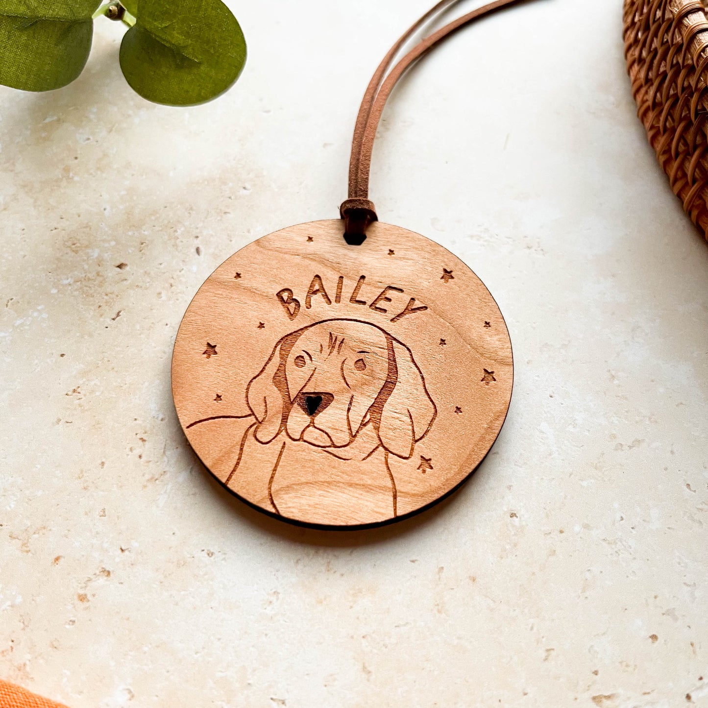 Beagle Wooden Christmas Bauble