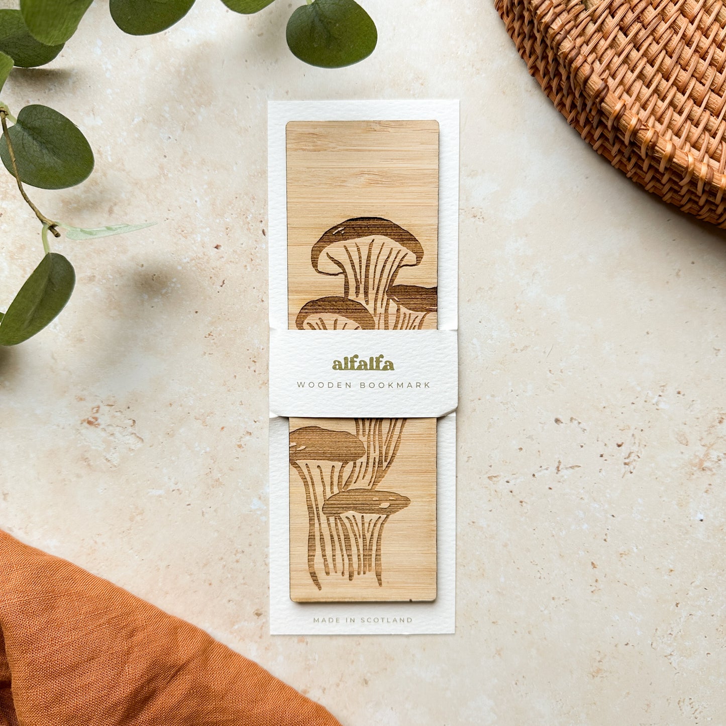 Mushroom Wooden Bookmark