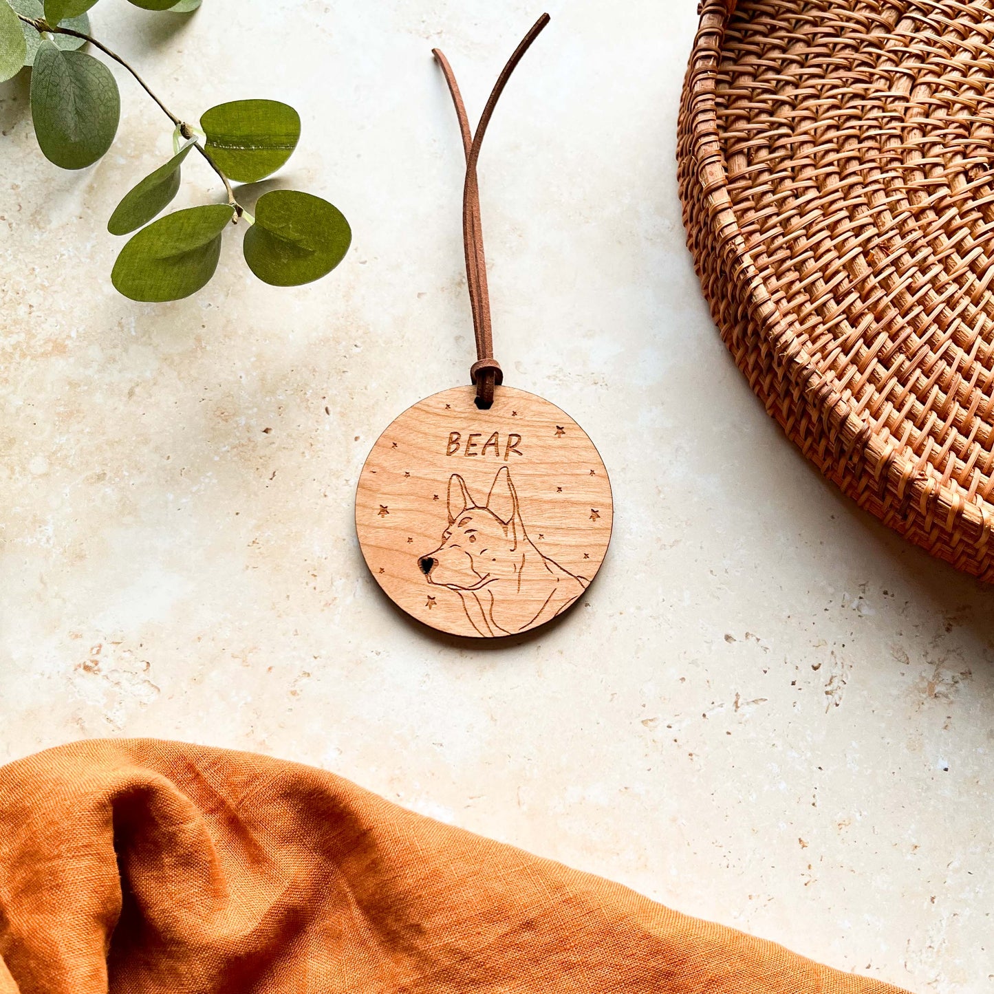 German Shepherd Wooden Christmas Bauble