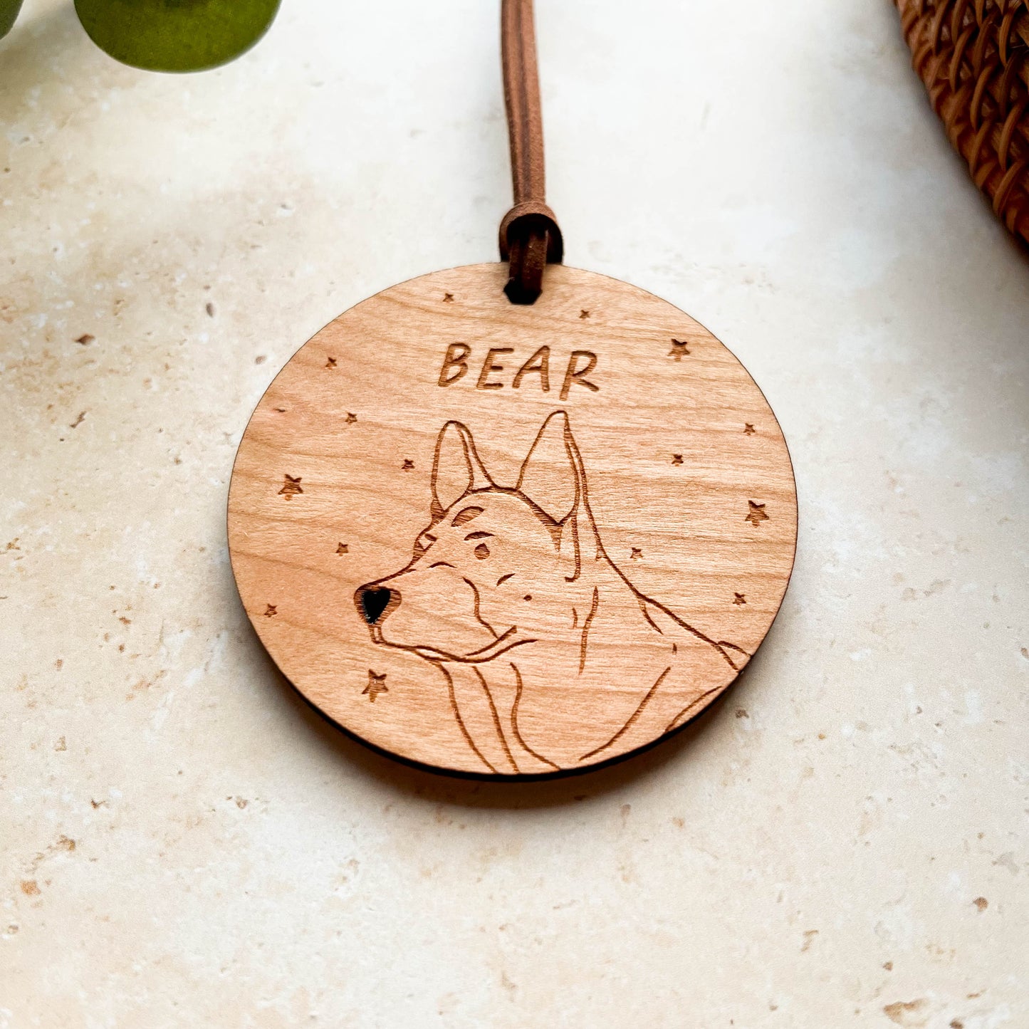 German Shepherd Wooden Christmas Bauble