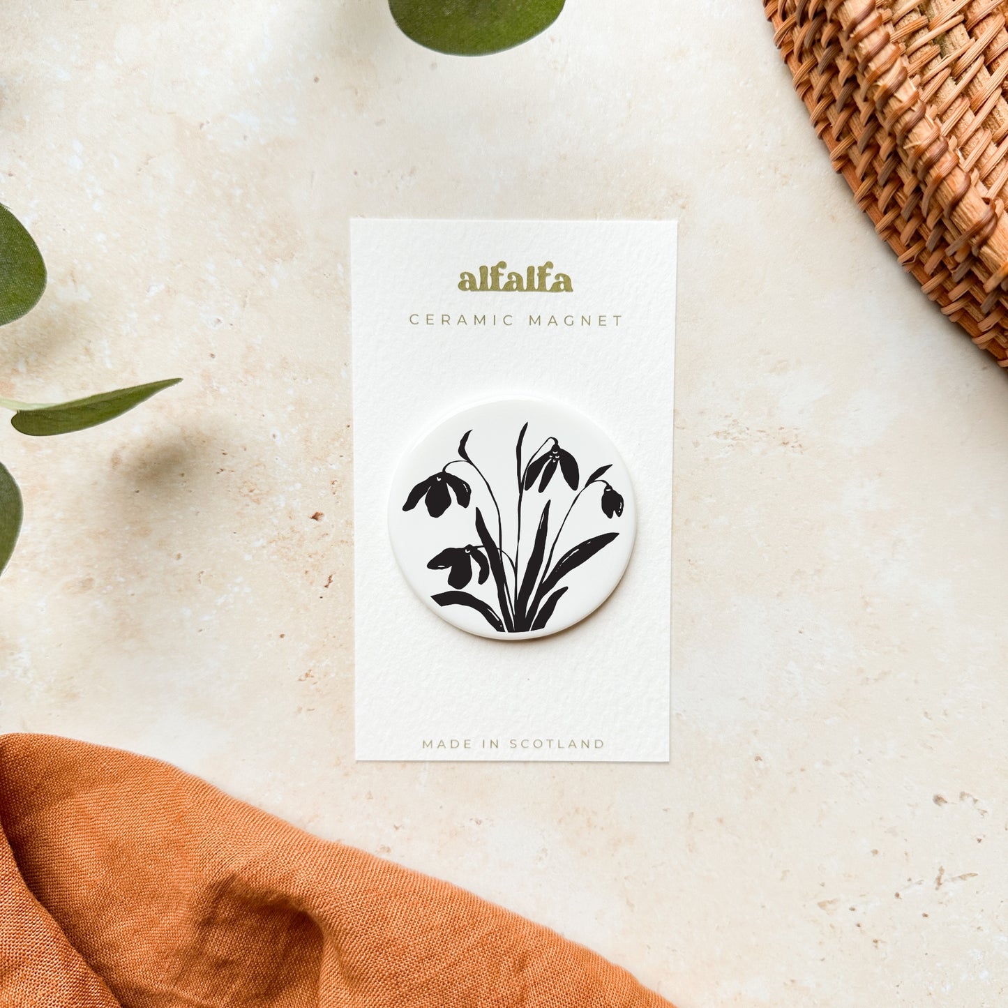 Snowdrops Ceramic Magnet