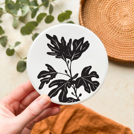 Fig Tree Ceramic Coaster