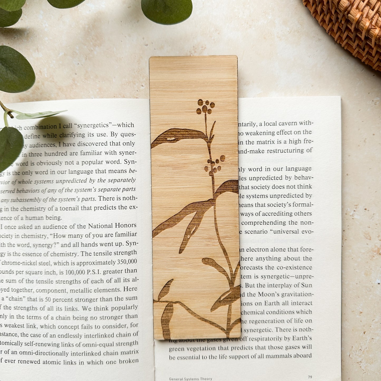 Botanical Wooden Bookmark
