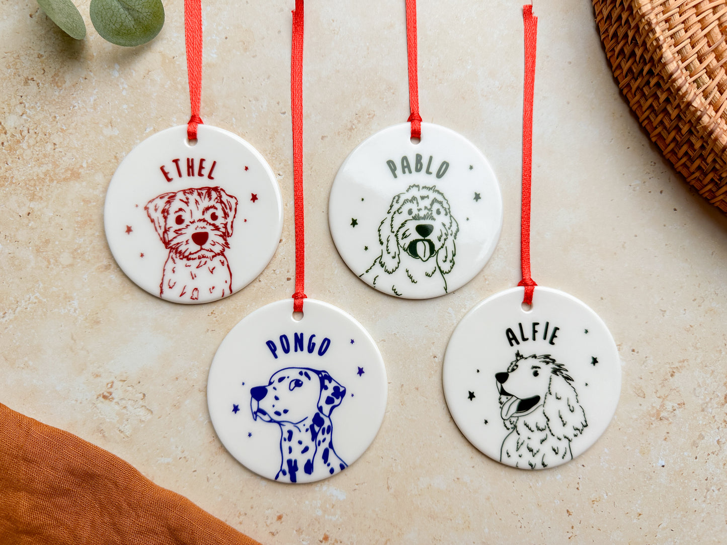 Personalised Dog Breed Ceramic Christmas Bauble
