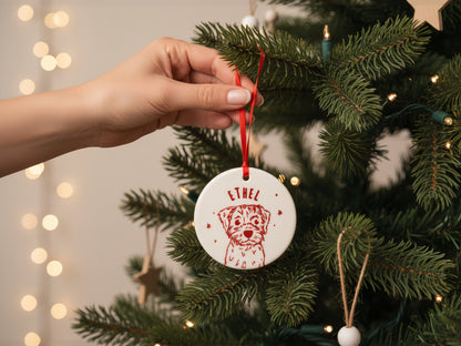Personalised Dog Breed Ceramic Christmas Bauble