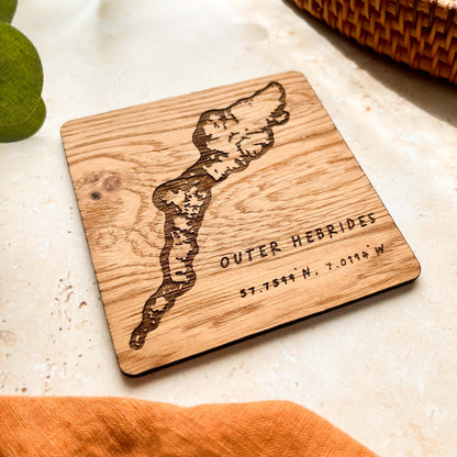 Outer Hebrides Wooden Coaster