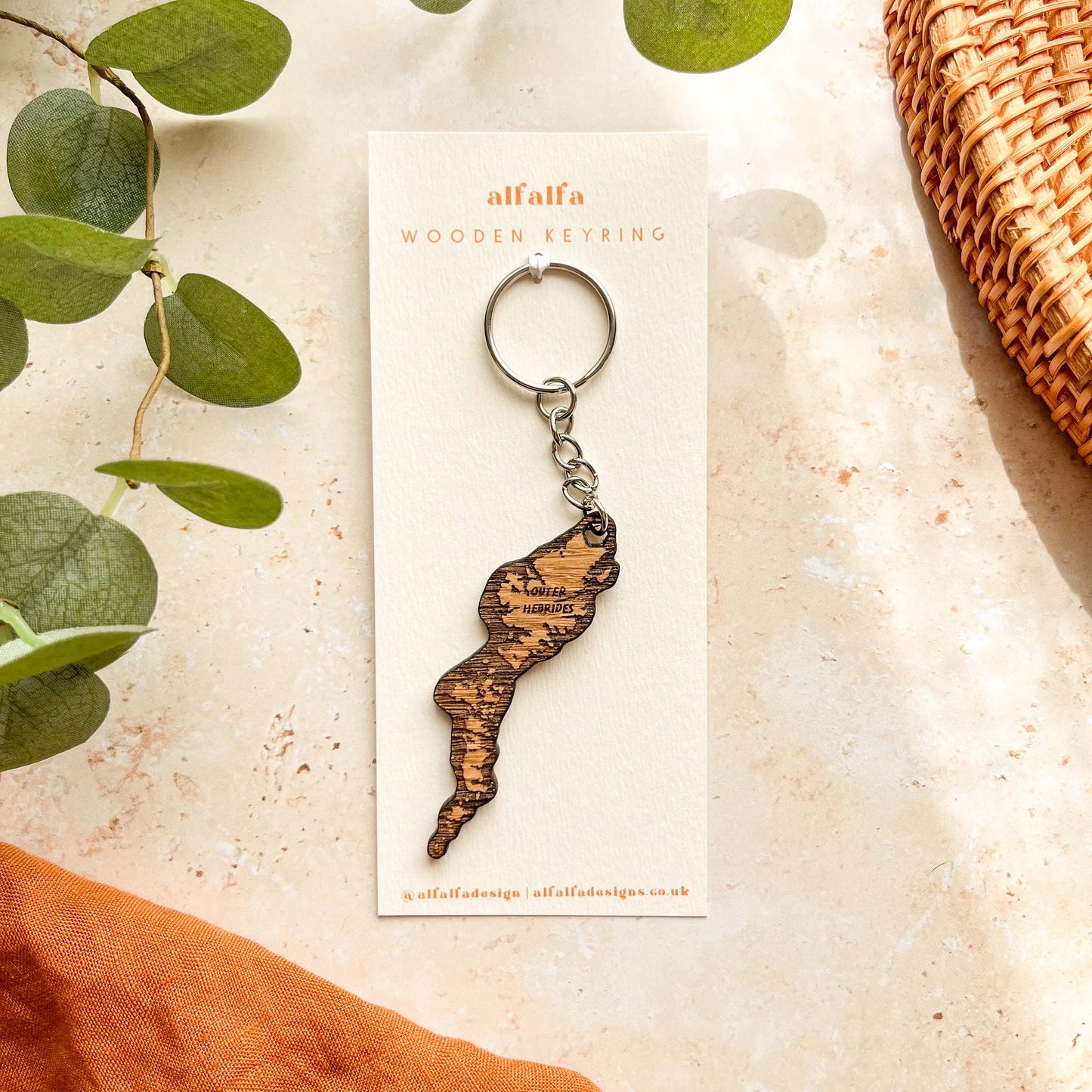 Outer Hebrides Wooden Keyring