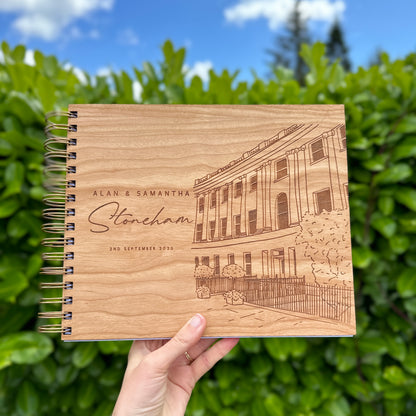 Custom Wedding Venue Wooden Guestbook