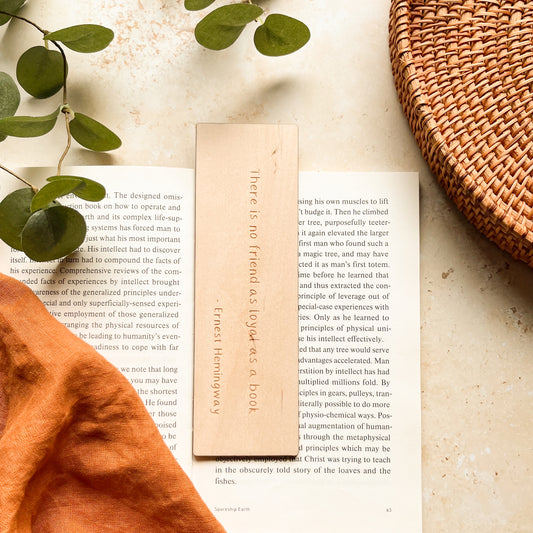 Ernest Hemingway Quote Wooden Bookmark