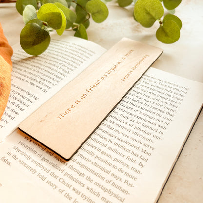 Ernest Hemingway Quote Wooden Bookmark