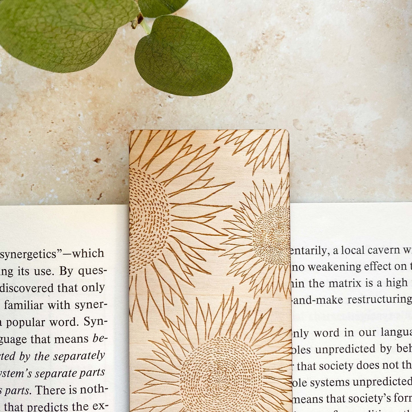 Sunflower Wooden Bookmark