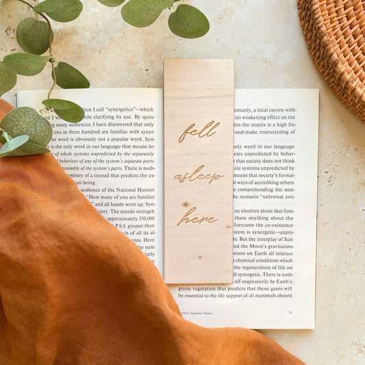 Fell Asleep Wooden Bookmark