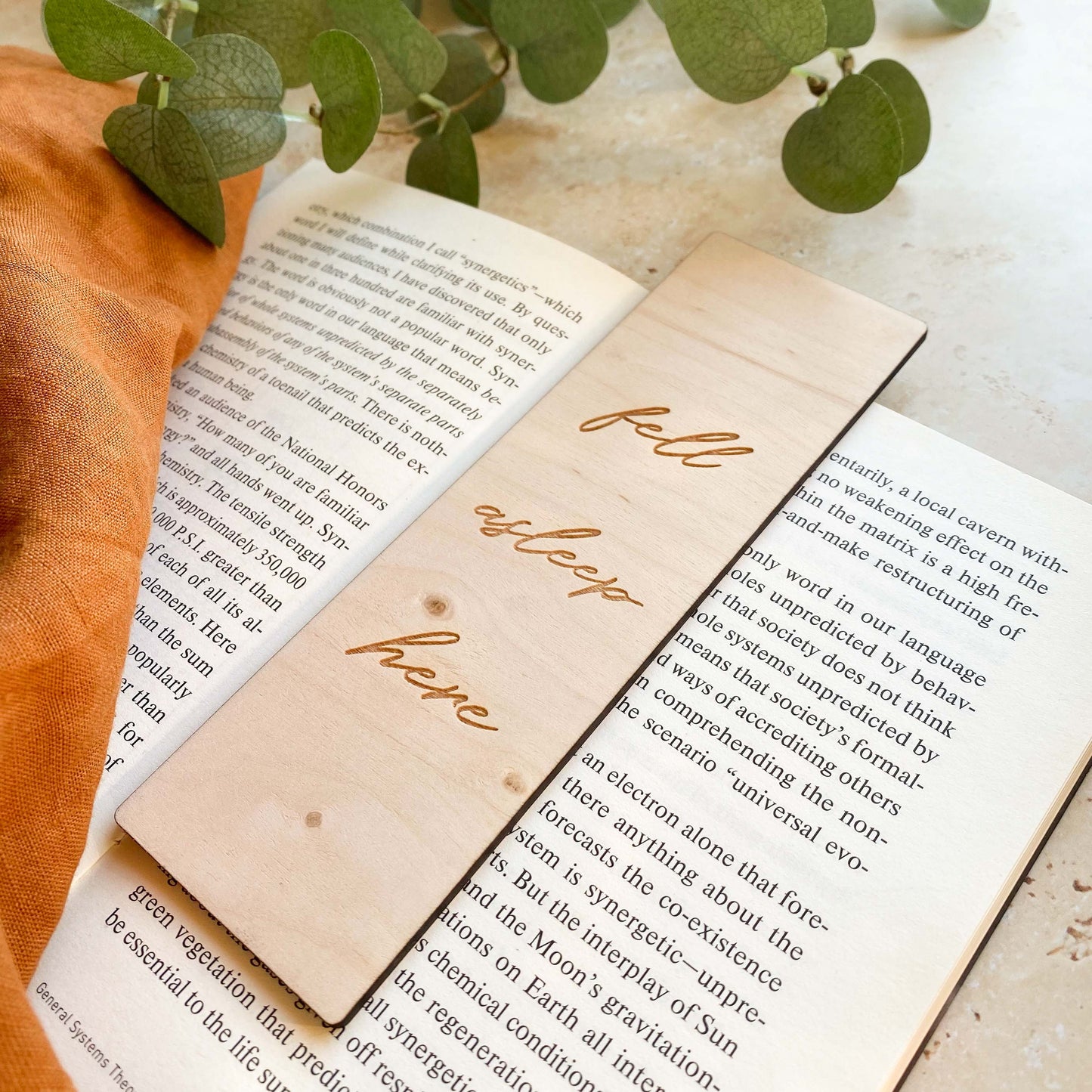 Fell Asleep Wooden Bookmark