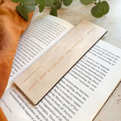 Neil Gaiman Quote Wooden Bookmark