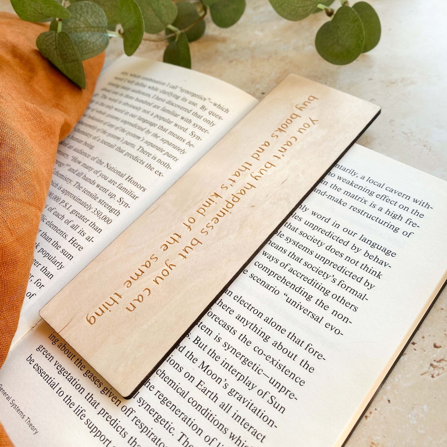 You can't buy happiness Wooden Bookmark