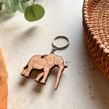 Elephant Wooden Keyring