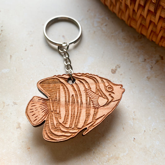 Royal Angel Fish Wooden Keyring