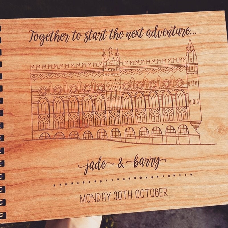 Custom Wedding Venue Wooden Guestbook