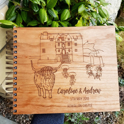 Custom Wedding Venue Wooden Guestbook