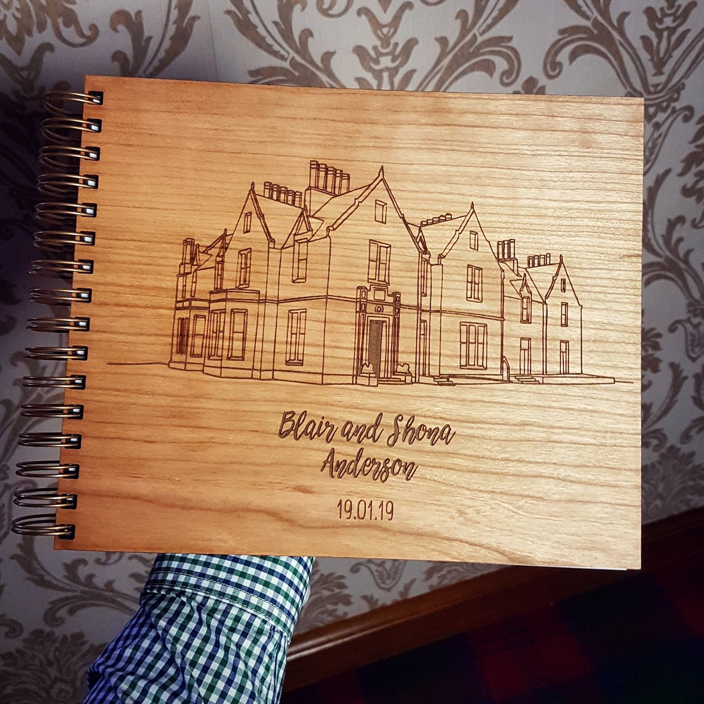 Custom Wedding Venue Wooden Guestbook