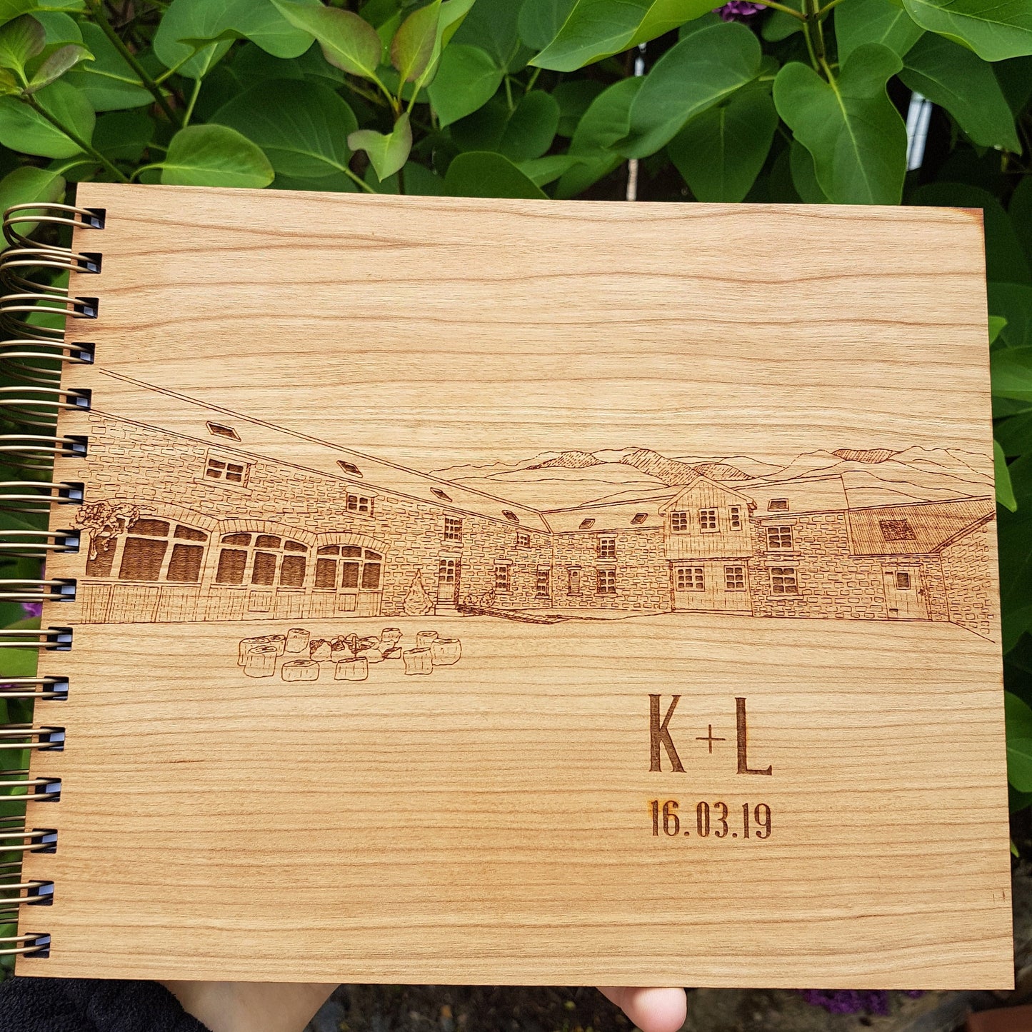 Custom Wedding Venue Wooden Guestbook