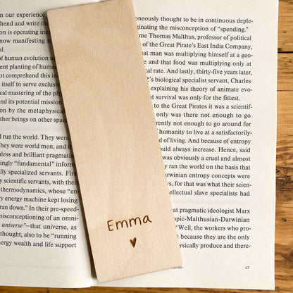 Peace + Love Wooden Bookmark