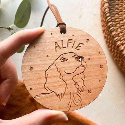 Spaniel Wooden Christmas Bauble